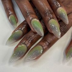 Cottagecore Nails, Dip Manicure, Fantasy Nails, Green Nail, Dipped Nails, Birthday Nails, Minimalist Nails, Dream Nails, Funky Nails