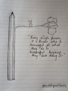 a drawing of a pencil on lined paper with an image of a bird flying over it