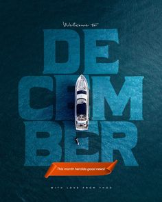 an aerial view of a boat in the ocean with text overlaying it that reads, welcome to de comm bor