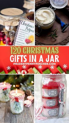 christmas gifts in a jar with text overlay