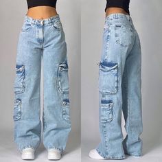 Streetwear New Fashion Retro Blue Old Washed Baggy Jeans Women Y2K Harajuku Hip Hop Gothic High Street Wear Pants, Gothic Jeans, Baggy Jeans Women, Mode Harajuku, Estilo Harajuku, Y2k Harajuku, High Waist Wide Leg Pants, Style Gothic, Jean Vintage