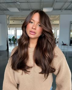 Soft Brown Balayage Subtle Highlights, Rick Brown Hair Color, Light Brown Layered Hair Medium, Low Maintenance Brunette Balayage, Chocolate Brown Hair Toner, Brown Hair W Dimension, Dark Gloss On Hair, Haircolor Ideas For 2023 Brown, Rich Espresso Hair Color