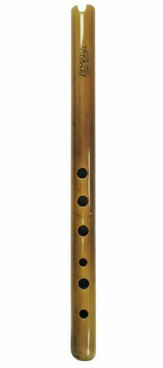 a brass flute with holes in the middle