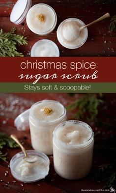 Christmas Hand Scrub, Sugar Body Scrub Diy, Sugar Hand Scrub, Foaming Scrub, Salt Scrub Recipe, Diy Body Scrub Recipes, Natural Sugar Scrubs