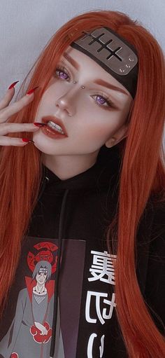 Naruto Cosplay Female, Female Cosplay Ideas, Akatsuki Cosplay, Itachi Cosplay, Anime Red Hair, Anime Cosplay Ideas, Simple Anime, Cosplay Naruto, Naruto Cosplay