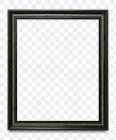 an empty black and gold frame on a white background, with clipping space for text