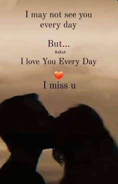 two people kissing with the words i miss you