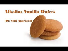 two cookies stacked on top of each other with the words alkaline vanilla wafers