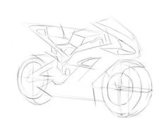 a drawing of a motorcycle with the words, i'm not really ready to draw it