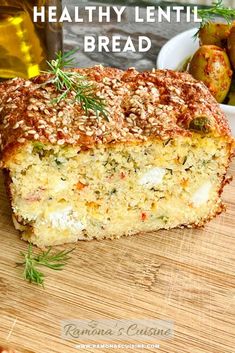 Appetizer, Brunch, Lunch, Side Dish, Snack, lentil bread, nutritious savoury snack, red lentil loaf, Mediterranean Lentil Cheese Bread, Lentil Bread Recipe Easy, Healthy Quick Bread Recipes, Quick Lentil Recipes, Bean Snack Recipes, Laverbread Recipes, Lentil Breakfast, Bread Healthy Recipes, Lentil Bread Recipe