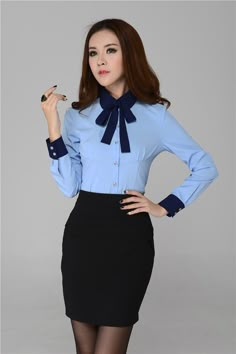 J-177 Office Uniform For Women, Ladies Tops Fashion Blouses, Blouses For Work, Ladies Blouses, Formal Women, Spring Formal, Female Tops, Corporate Attire