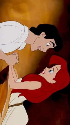 the little mermaid is being hugged by an older woman in this animated scene from disney's princess and the frog prince