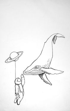 a drawing of a whale being pulled by a man