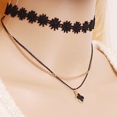 Black Pattern Choker And Gold Chains With Extender Closeure Trendy Black Choker With Adjustable Chain, Chic Black Choker Chain Necklace, Adjustable Black Chain Choker, Elegant Black Adjustable Chain Necklace, Trendy Black Layered Necklace With Adjustable Chain, Trendy Black Layered Necklace As A Gift, Trendy Black Choker Chain Necklace, Trendy Black Layered Necklace For Gift, Trendy Black Chain Choker