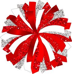 a red and silver glittered bow on top of a white paper cut out like a christmas ornament