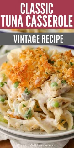 casserole on a plate Easy Tuna Casserole, Best Tuna Casserole, Fish Casserole, Tuna Dishes, Tuna Casserole Easy, Tuna Casserole Recipes, Noodle Casserole Recipes