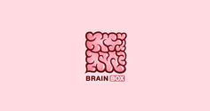 the brain box logo on a pink background