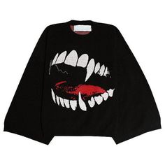 Y2K Teeth Pattern Knit Oversized Sweater - Shoptery Goth Spider, Goth Men, Hip Hop Grunge, Y2k Goth, Knit Men, Sweater Oversize, Harajuku Streetwear, Oversized Knitted Sweaters, Streetwear Y2k