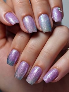 Lavender And Silver Nails, Nail Designs January, January Nail, Nails Ombre, January Nails, Silver Nails, Chic Nails, You Nailed It