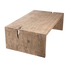 a wooden table with one section missing from the top and another part missing from the bottom