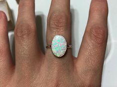 Medium oval white opal band ring/ white opal/.925 sterling silver/ handmade/ southwestern jewelry /opal jewelryStone width: 10mmStone length: 14mm White Gold Opal Ring, Opal Jewelry Ring, Opal Band Ring, Pink Opal Ring, Opal Ring Vintage, Fire Opal Jewelry, Australian Opal Ring, Fire Opals Jewelry, Silver Opal Ring