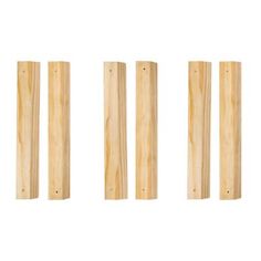 four pieces of wood lined up against each other