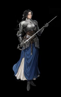 Fencer Character Design, Knight Hoodie, Blue Knight, Dnd Inspiration, Armor Clothing, Female Character Concept