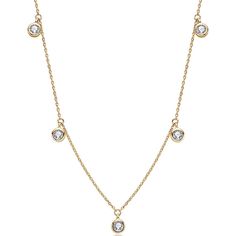 18k Gold Plated Diamonds Moissanites By The Yard Station Necklace Nwot 1/2 Carats 2.5mm Dainty Size Necklace! Diamond Moissanites Are The Worlds Most Brilliant Gemstones And Test Positive For Diamonds. This Diamonds By The Yard Station Necklace Combines Modern Craftsmanship With The World’s Most Brilliant Gemstone. The Minimalist 18k Gold Plating And Fine 925 Sterling Silver Necklace Displays The Disco-Ball Dazzle Of Nine Round Diamond Moissanite Gemstones Perfectly Spaced On A 16-Inch Cable Cha Vintage Diamond Necklace, Diamonds By The Yard, Necklace Displays, Runway Necklace, Cross Necklace Women, Enchanted Jewelry, Necklace Diamond, Black Choker, Station Necklace