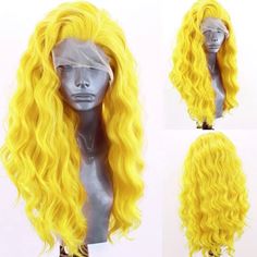 Mai 20” Sea Urc Yellow Wavy Lace Front Wig *New* Arrives New Human Synthetic Blend Lace Front Wig. Color & Texture As Shown 150% Density You Can Cut , Curl , And Style This Wig Heat Resistant Up To 315f 22.5 In Circumference Hand Tied - Check My 5 Star Reviews You Could Cut The Front Lace To Blend As Your Own Hairline I Do Not Trade On Any Of My Wigs Don’t Forget To Bundle With The Got2b Ultra Gel Or Ghost Bond To Save 10% Off $$$ Yellow Wig, Purple Wig, Green Wig, Wig Blonde, Curly Hair Wig, Pink Wig, Red Wigs, Wave Wig, Brown To Blonde