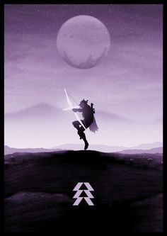 the legend of zelda poster is shown in black and purple tones, with an arrow pointing