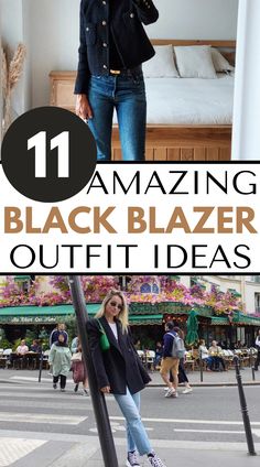 Looking for ideas on what to wear with black blazer? This post shows you 11+ insanely chic black blazer outfit ideas. This includes oversized black blazer outfits, casual black blazer outfits, casual jeans with black blazer outfits, long blazer outfits, everyday blazer outfits, and more! Whether you're wearing a blazer for a date night outfit, casual party, as an everyday outfit, or with jeans or trousers, this post gives you the ultimate blazer inspiration!