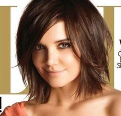 Sexy, tousled medium cut for almost any shape face. Great for straight, fine hair or thick hair that can be texturized. Looks great on Katie Holmes and would look great on alot of women. Hairstyles For Fat Faces, Shoulder Hair, Midlength Haircuts, Haircuts For Fine Hair, Mid Length Hair, Shoulder Length Hair, Medium Length Hair Cuts, Cool Haircuts