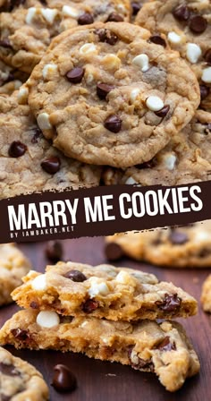 A pile of marry me cookies and a broken marry me cookie, with both pieces stacked and placed on a wooden surface. Marry Me Cookies, Chocolate Cookie Recipes, Best Cookie Recipes, Fun Baking Recipes, Baking Sweets, Yummy Sweets, Cookies Recipes Christmas, Eat Dessert, Desert Recipes