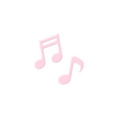 two pink musical notes on a white background