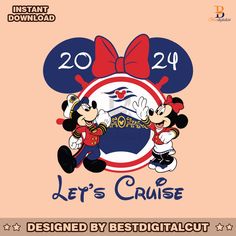 mickey and minnie mouse celebrating their 20th anniversary with the disney world logo on it's back