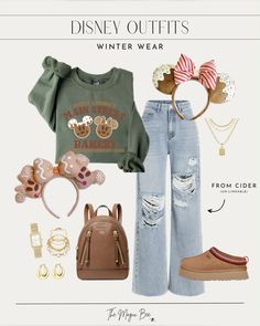 Disney In The Winter Outfit, Disneyworld Outfits Christmas, Disney 100 Outfit, Woody Disney Outfit, Disney Park Christmas Outfits, Disney Parks Christmas Outfits, Womens Disney Outfits Winter, Warm Disneyland Outfit, Disneyworld Outfit January