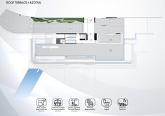 an architectural drawing of a building with several different sections and features, including the floor plan