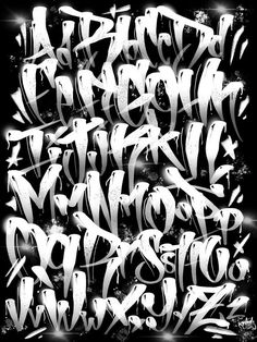 graffiti font and numbers on a black background