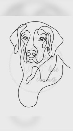 a black and white drawing of a dog's face