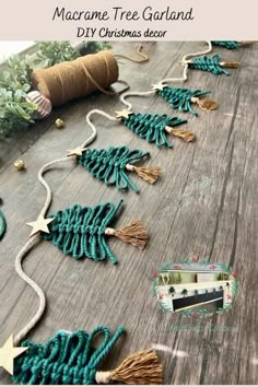 the macrame tree garland diy christmas decor