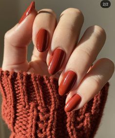 Cinnamon Color Nails, Warm Color Nails, Cute Thanksgiving Nails Simple, Thanksgiving Nail Colors, Cinnamon Nails, Thanksgiving Nails Color, Copper Nails, Thanksgiving Nail Designs