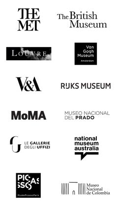 the british museum logo is shown in black and white, with other logos above it