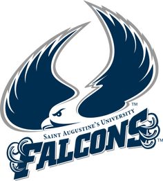 an eagle logo with the word falcon on it's chest and wings flying through the air