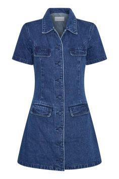 Denim that does it all. Introducing the LEIGHTON Denim Button Down Mini Dress, a versatile and stylish addition to your casual wardrobe. This dress features a classic collared neckline and a button front closure, effortlessly blending timeless design with modern flair. The short sleeves add a feminine touch, making it ideal for warm-weather outings. The playful mini length makes it perfect for pairing with your favourite footwear, from heels to sandals. With non-functional pockets adding a chic Printed Wedding Dress, Maxi Dress Sale, Denim Button Down, Crepe Dress, Brown Dress, Embellished Dress, Dress Suits, Jersey Dress, Cocktail Dress Party