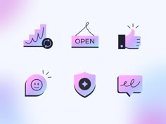 the icons are designed to look like they have speech bubbles