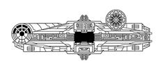 a black and white drawing of a star wars vehicle