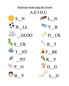 an english worksheet with words and pictures to help kids learn how to spell