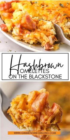 hash browns on the blackstone with text overlay