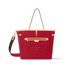 LOUIS VUITTON® - Neverfull Bandoulière Inside Out Mm - Monogram/rouge Sari Red Sari, Louis Vuitton Tote Bag, Mm Monogram, Trunk Bag, Latest Bags, Louis Vuitton Official, Wallet Pouch, Monogram Bag, Silver Jewelry Fashion