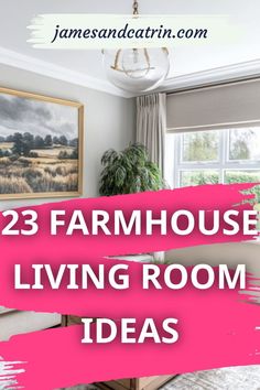 a living room with pink paint on the walls